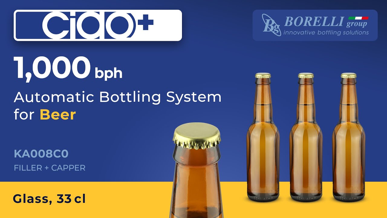 Playlist video di imbottigliamento di birra con i monoblocchi prodotti da BORELLI group